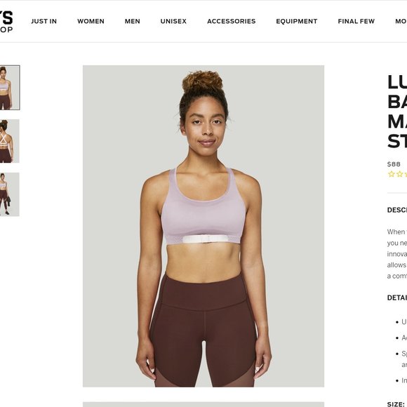 Lululemon x Barry's bootcamp Adapt the Strap Bra - Picture 1 of 7